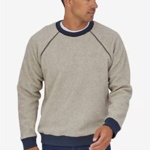 Mens Patagonia Reversible Shirling Crew Neck Sweater in Oatmeal Size XSmall